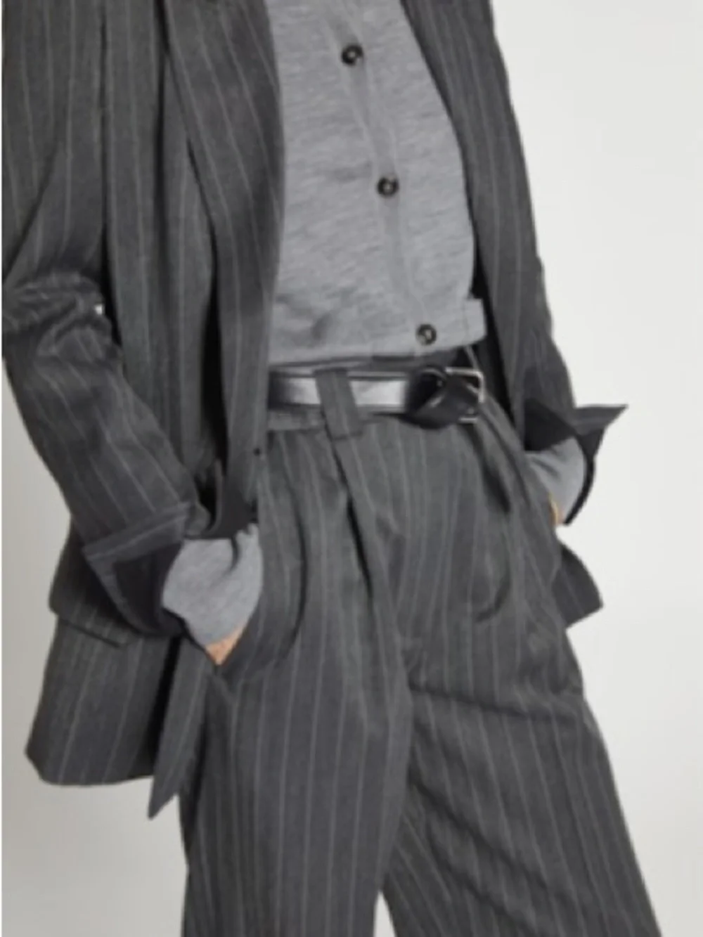 SAINT ART CHESTER PIN-STRIPE TROUSER - GREY PINSTRIPE